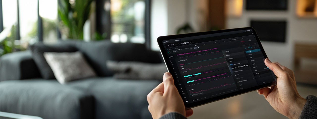 Trading crypto securely and easily on a tablet Trading crypto securely and easily on a tablet